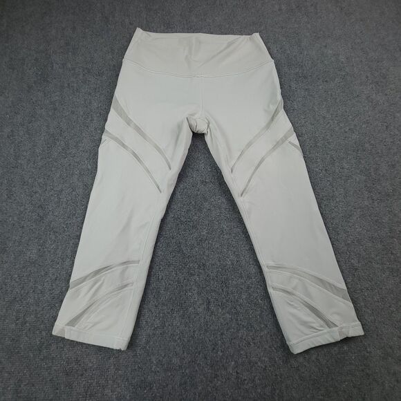 lululemon athletica Pants - Lululemon Speed Up Crop Leggings Womens Size 10 White Hugging Capri